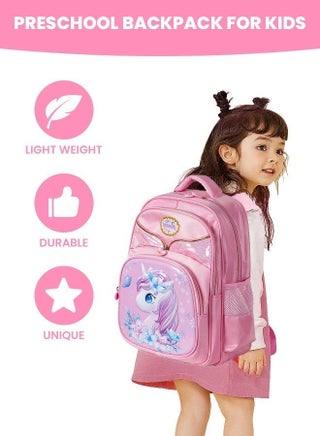 School Bags for Girls, Children bags for Girls, Cute Unicorn Backpack, School Bags Waterproof Backpacks Child  Kids Shoulder Bag Satchel Knapsack, Pink - view 5