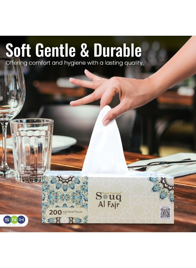 SNH Packing SNH Packing – Pack of 30 Souq Al Fajr Facial Tissue (200 Sheets × 1-Ply), Premium White Tissue | Ultra-Soft, Comfortable, Daily Care | Sterilized for Germ Protection – Ideal for Home & Office Use  - Image 3
