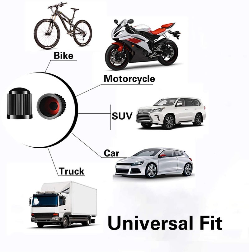 CKAuto 50 Pack Tire Valve Caps, Plastic Valve Stem Caps with O Rubber Seal, Universal Stem Covers for Cars, SUVs, Bike and Bicycle, Trucks, Motorcycles, Airtight Seal Dust Proof, Black 5 Dollar Item - Image 2