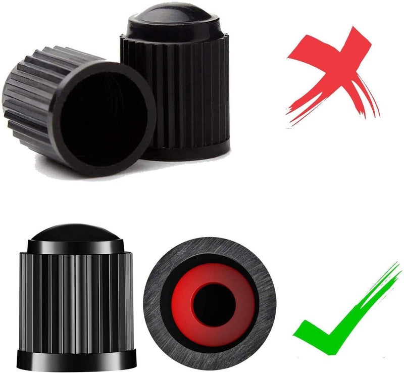 CKAuto 50 Pack Tire Valve Caps, Plastic Valve Stem Caps with O Rubber Seal, Universal Stem Covers for Cars, SUVs, Bike and Bicycle, Trucks, Motorcycles, Airtight Seal Dust Proof, Black 5 Dollar Item - Image 3
