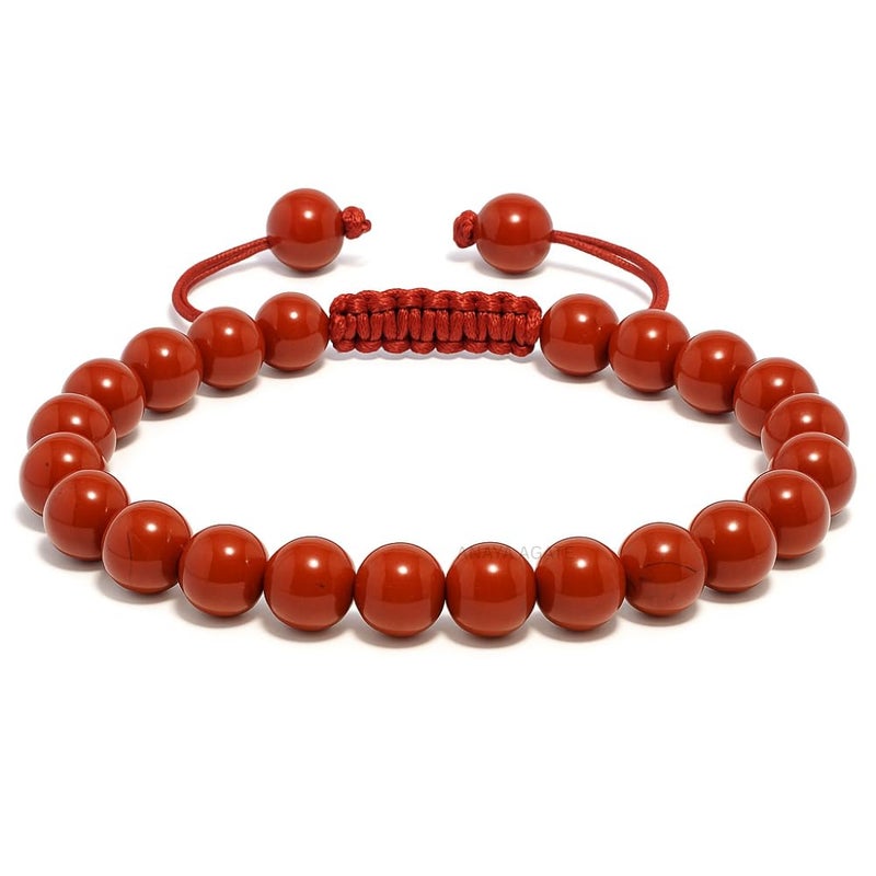 ANAYA AGATE Red Jasper Bracelet â€“ Healing Crystal Bracelet for Women, Men â€“ Chic Gemstone Bracelet for Men and Women â€“ 8mm Round Bead Bracelets for Spiritual Healing, Protection, Positive Energy - Image 1
