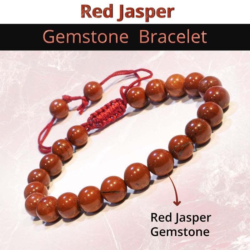 ANAYA AGATE Red Jasper Bracelet â€“ Healing Crystal Bracelet for Women, Men â€“ Chic Gemstone Bracelet for Men and Women â€“ 8mm Round Bead Bracelets for Spiritual Healing, Protection, Positive Energy - Image 2