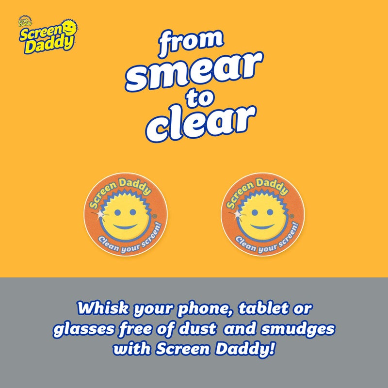 Scrub Daddy Screen Cleaning Microfiber Cloth Pads, Cleaning Pads for Phone, Computer Screen, Eye Glasses, Lenses, Scratch-Free, Streak-Free, Reusable, Washable, 2ct - Image 2