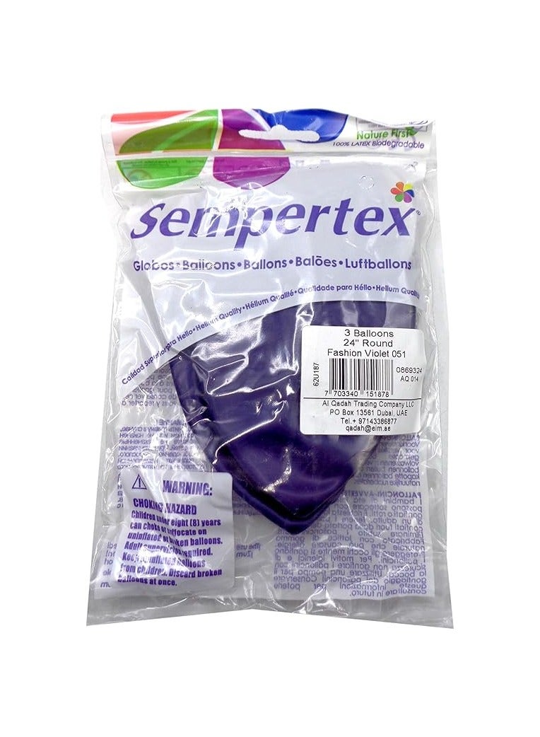 Sempertex Violet Balloons 3PCS/BAG Premium Latex Rich Purple Color Perfect for Birthdays Weddings Baby Showers Parties Celebrations Easy to Inflate Long-Lasting Eco-Friendly Party Décor - Image 5