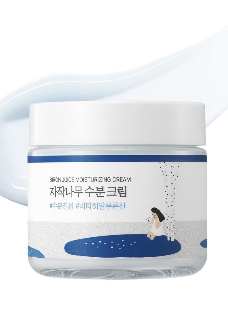 ROUND LAB Birch Juice Moisturizing Cream 2.7 Fl Oz, 48-Hour Deep Hydrating Face Moisturizer with Birch Sap & Vita Hyaluronic Acid for Acne-Prone Skin, Reduces Sebum, Oil, Blackheads, Korean Skin Care - Image 1