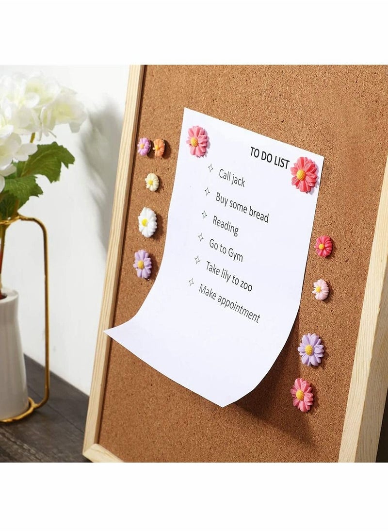 KASTWAVE Small Daisy Pushpins, Decorative Pushpins, Colored Small Flower Pushpins, Decorative Cork Board Pushpins, Used For Photo Walls, Feature Walls, Maps, Bulletin Boards, Offices Or Homes (30 PCS)  - Image 3