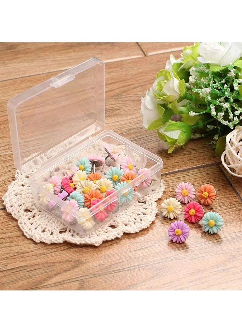 KASTWAVE Small Daisy Pushpins, Decorative Pushpins, Colored Small Flower Pushpins, Decorative Cork Board Pushpins, Used For Photo Walls, Feature Walls, Maps, Bulletin Boards, Offices Or Homes (30 PCS)  - Image 5
