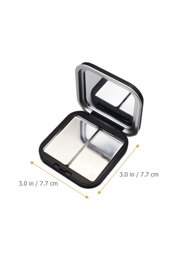 Beaupretty Makeup Palettes 2pcs Empty Eyeshadow DIY Lipstick Lip Balm Blusher Containers Refillable Makeup Storage Case Box with Mirror Black Eyeshadow - Image 2