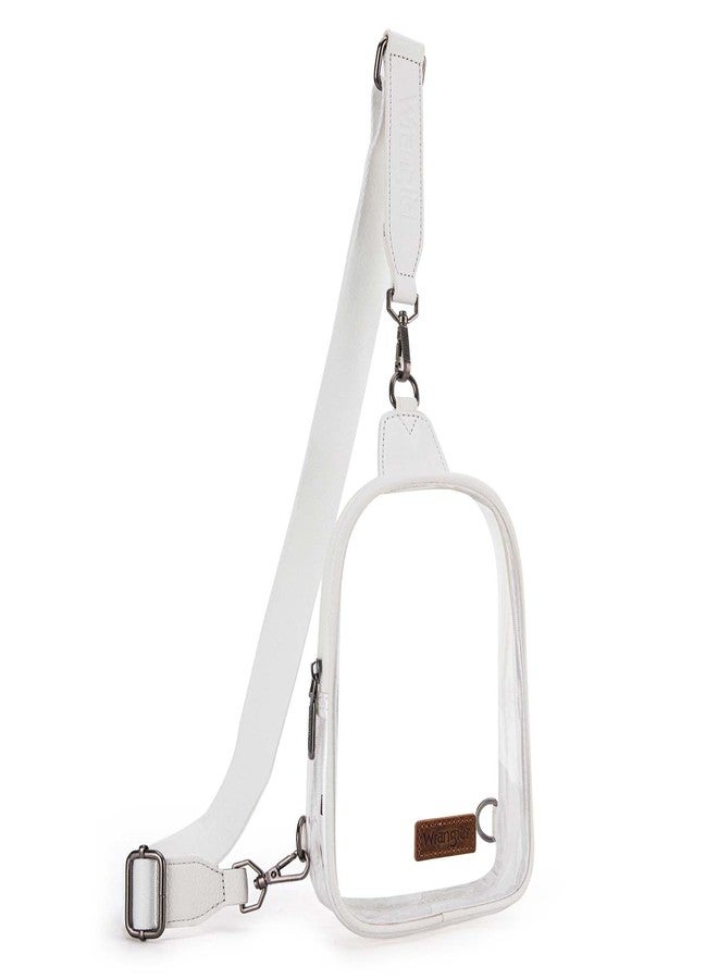 Wrangler Crossbody Clear Sling Bags for Women Stadium Approved Cross Body Purse with Detachable Strap for Sports Events Concerts WG87-226WT - Image 1