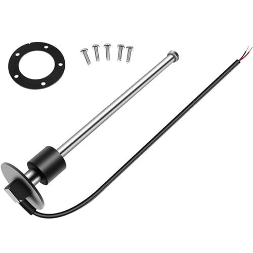 Geloo 240-33 ohms Marine Fuel Sending Unit Stainless Steel Fuel Gas Sender Water Fuel Level Gauge Sensor Boat Fuel Lever Sending Unit 5 Hole for Fuel Gauge & Water Lever Gauge Water Sender 17"(425mm) - Image 1