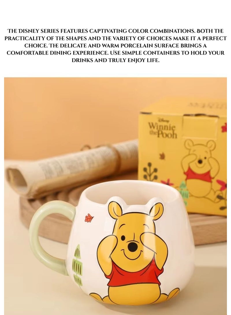 ديزني كوب سيراميك ويني ذا بوه – كوب قهوة كرتوني لطيف للأطفال والكبار، تصميم شخصية ثلاثي الأبعاد، كوب شاي سعة 480 مل، علبة هدايا فاخرة – هدية عيد ميلاد، قابلة للتحصيل، آمنة للاستخدام في الميكروويف - Image 4