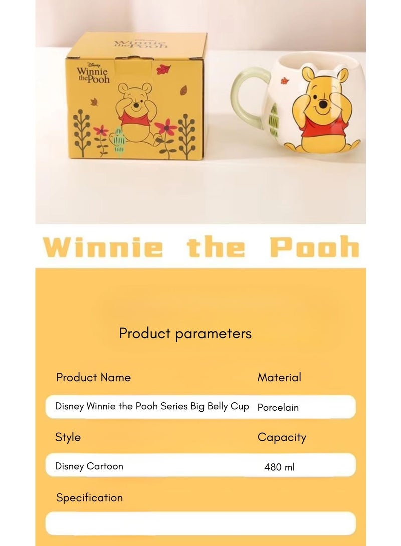 ديزني كوب سيراميك ويني ذا بوه – كوب قهوة كرتوني لطيف للأطفال والكبار، تصميم شخصية ثلاثي الأبعاد، كوب شاي سعة 480 مل، علبة هدايا فاخرة – هدية عيد ميلاد، قابلة للتحصيل، آمنة للاستخدام في الميكروويف - Image 5