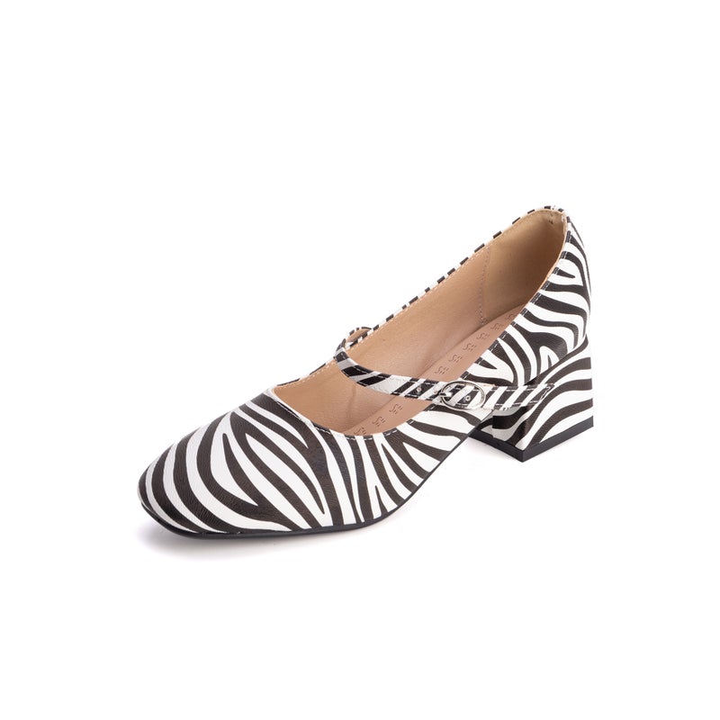 2025 Summer Fashion High-Heeled Zebra Print 30-54 Size Slip-On Shallow Mouth Shoes - Image 1
