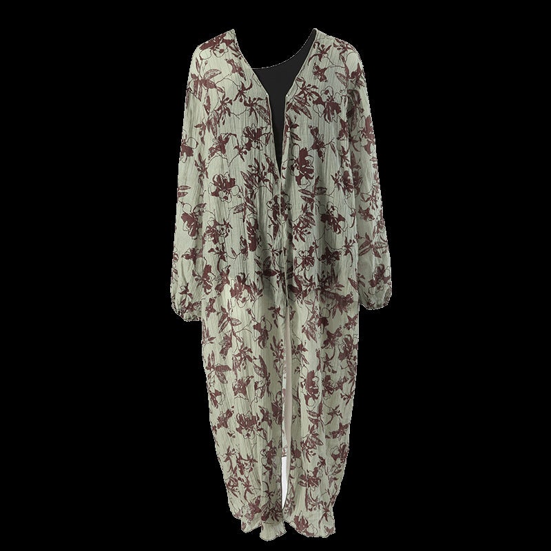 Slimming One-Piece Swimsuit Cover-up Outer Shirt - Image 1