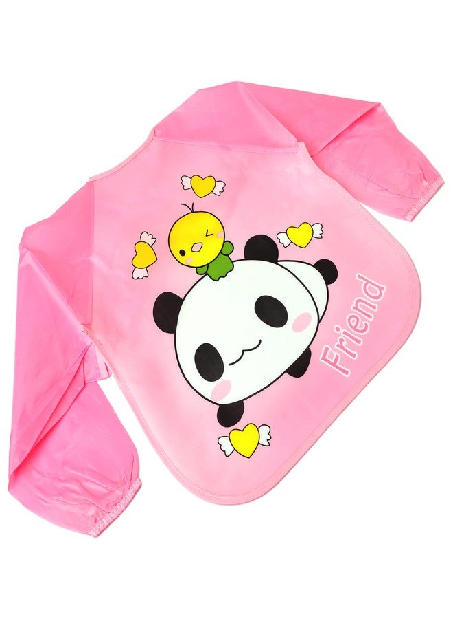 Da Anushi Cute Cartoon Printed Full Sleeves Washable Waterproof Apron Feeding Bibs For Babies,Toddlers,Infants (6 Months to 5 Years), Comfortable Soft Baby Bibs Keep Stains Off! (Pink) - Image 3