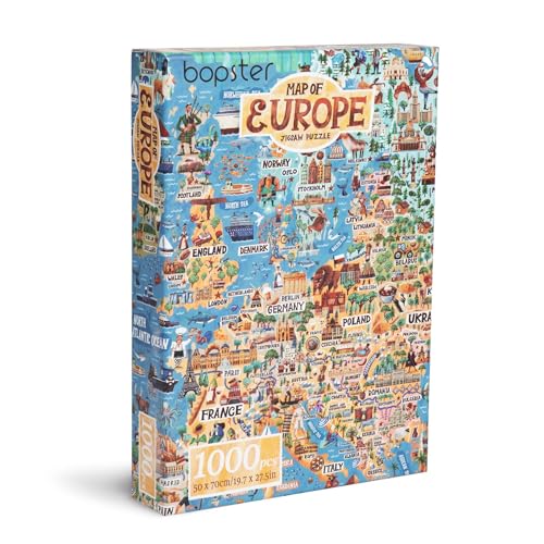 bopster Jigsaw Puzzles for Adults 1000 Piece Map of Europe Puzzle - European Jigsaw 1000 Piece Jigsaw Puzzles for Adults and Kids - Geography Gifts by bopster - Image 3