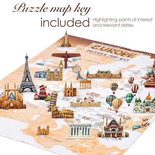 bopster Jigsaw Puzzles for Adults 1000 Piece Map of Europe Puzzle - European Jigsaw 1000 Piece Jigsaw Puzzles for Adults and Kids - Geography Gifts by bopster - Image 4