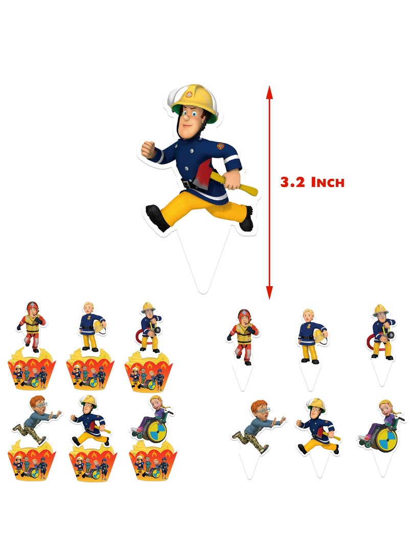 Generic - Fireman Party Decorations,Decorations for Fireman Birthday Party Supplies,Fireman Party Supplies Includes Banner, Cake Toppers, Balloon for Fireman Theme Party Decorations - Image 1