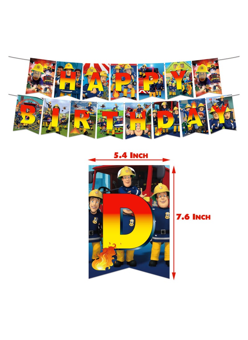 Generic - Fireman Party Decorations,Decorations for Fireman Birthday Party Supplies,Fireman Party Supplies Includes Banner, Cake Toppers, Balloon for Fireman Theme Party Decorations - Image 1