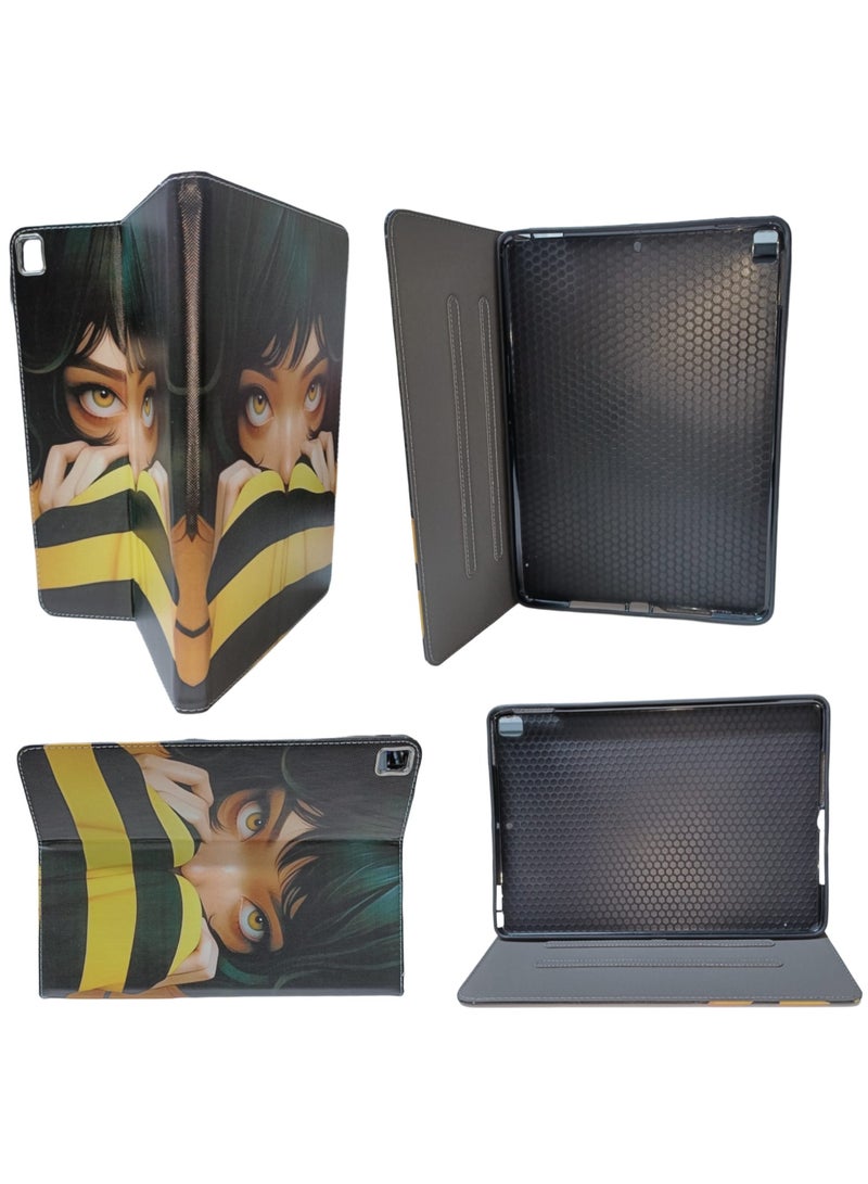 Makima Eye Print Flip Case Compatible with iPad 10.2 Inch 2021/2020 iPad 9th/8th Generation & 2019 iPad 7th Generation with Pencil Holder, Protective Case with Soft TPU Back, Auto Sleep/Wake Cover - Image 2