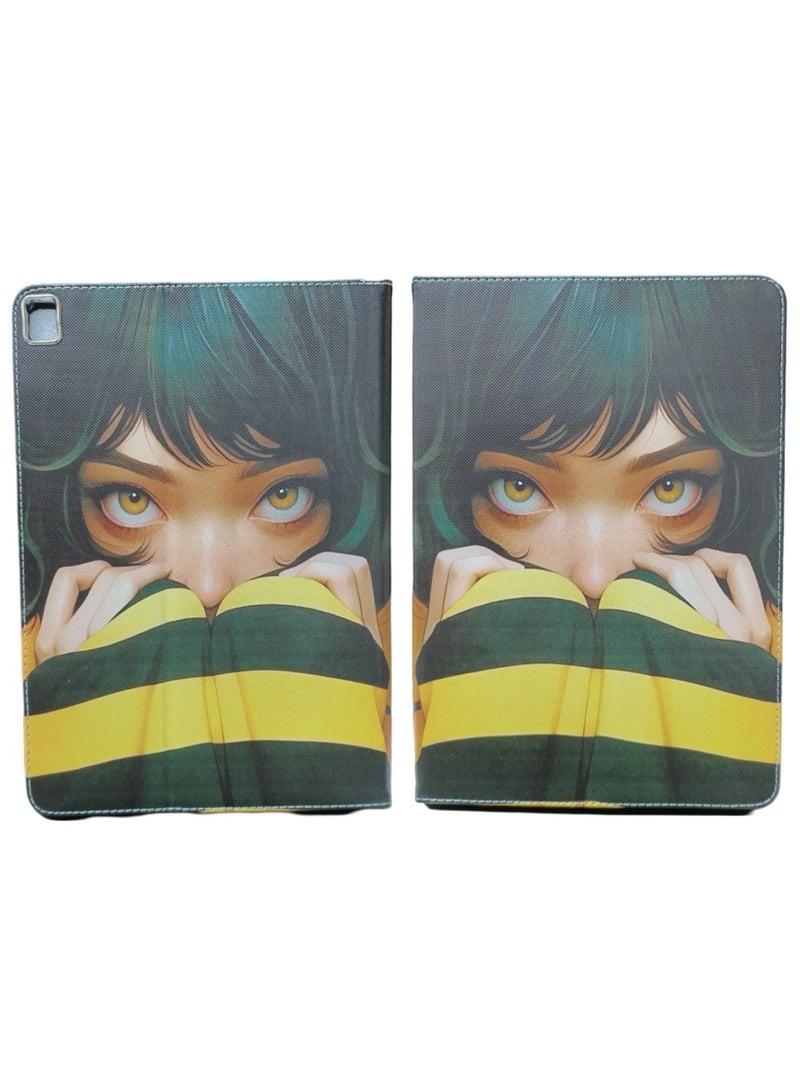 Makima Eye Print Flip Case Compatible with iPad 10.2 Inch 2021/2020 iPad 9th/8th Generation & 2019 iPad 7th Generation with Pencil Holder, Protective Case with Soft TPU Back, Auto Sleep/Wake Cover - Image 5