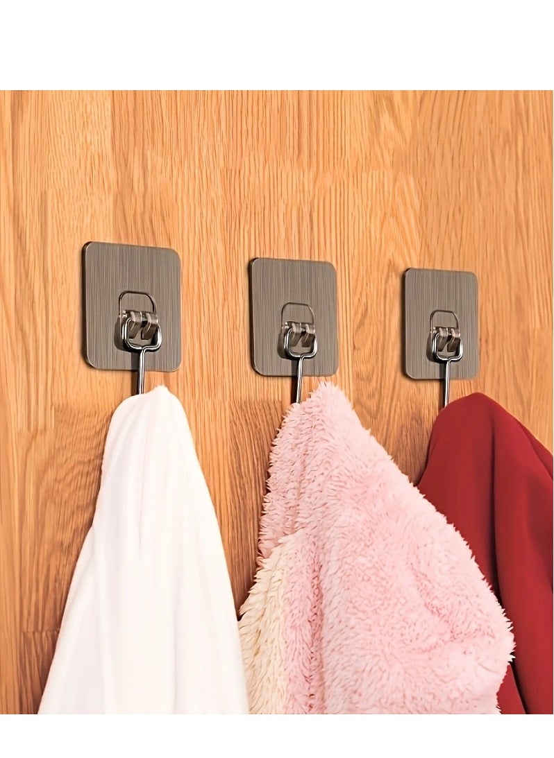 MASIA Set of 10 Self-Adhesive Wall Hooks – Heavy-Duty, Modern Design, Easy Installation Without Drilling or Marks – Ideal for Kitchen, Bathroom, and Living Rooms – Wall Hooks, Hanging Hooks, Adhesive Hooks  - Image 2