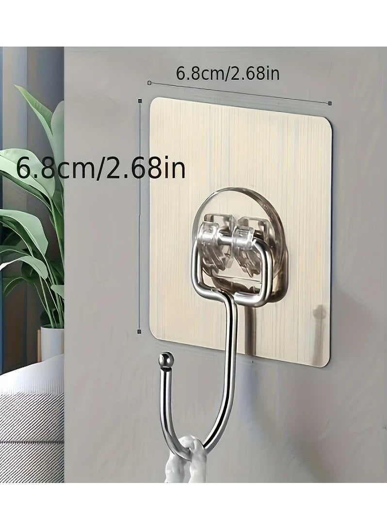MASIA Set of 10 Self-Adhesive Wall Hooks – Heavy-Duty, Modern Design, Easy Installation Without Drilling or Marks – Ideal for Kitchen, Bathroom, and Living Rooms – Wall Hooks, Hanging Hooks, Adhesive Hooks  - Image 4