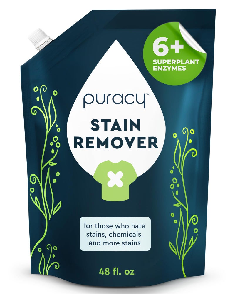 Puracy Stain Remover, Natural Based Travel and Laundry Stain Cleaner for Clothes, Baby Essentials, Kids Stains, Oil and Fabric Spot Cleaner, Unscented (Stain Remover Spray, 48 fl oz) - Image 1
