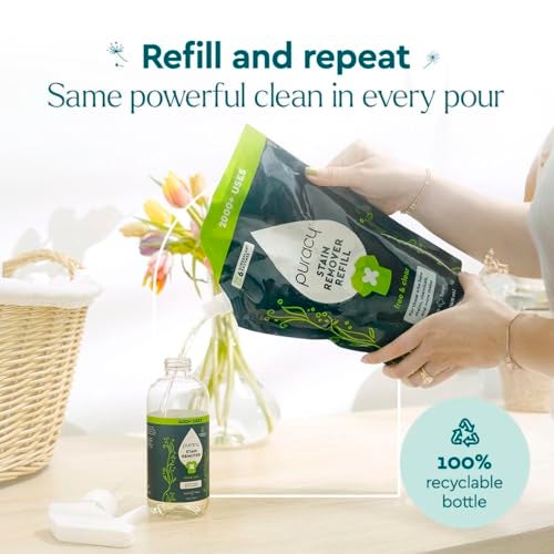 Puracy Stain Remover, Natural Based Travel and Laundry Stain Cleaner for Clothes, Baby Essentials, Kids Stains, Oil and Fabric Spot Cleaner, Unscented (Stain Remover Spray, 48 fl oz) - Image 5