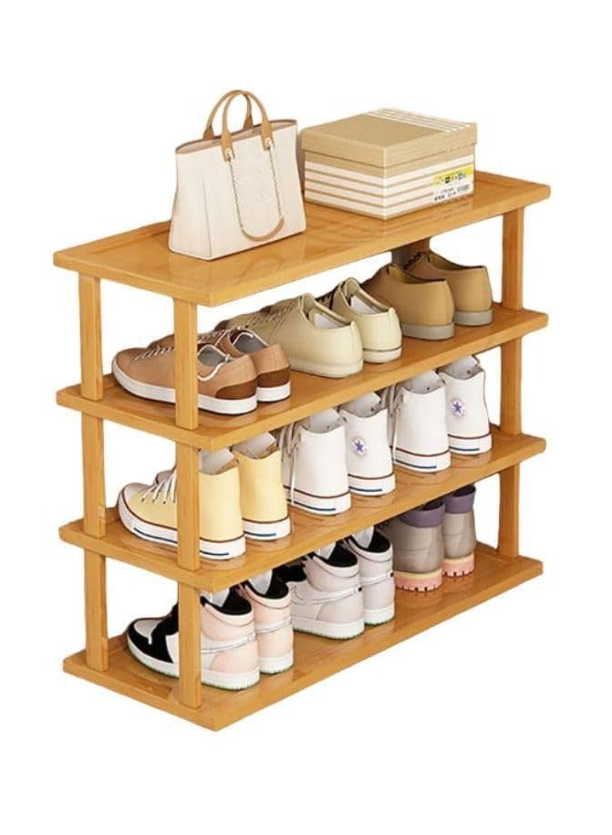 LINGWEI 4,5,6-Tier Bamboo Wooden Shoe Rack Free Standing Stackable Shoe Organizer Shelf - Image 4