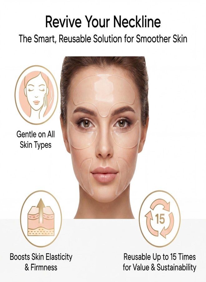 Qianyu 5 Pcs Facial Wrinkle Patches Reusable Silicone Forehead Wrinkle Pads Wrinkles Silicone Patches Moisturizing Firming Fine Line Pads Overnight Wrinkles Moisturizing Pad for Women Men - Image 3