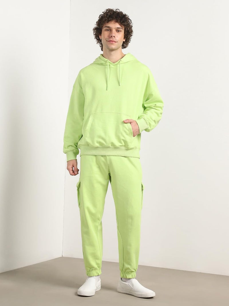 NOBERO Oversized Fit Hoodie and Joggers Set for Men in Cool Matcha - Image 2