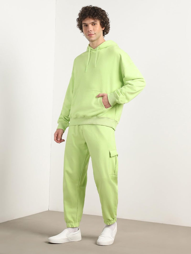 NOBERO Oversized Fit Hoodie and Joggers Set for Men in Cool Matcha - Image 5