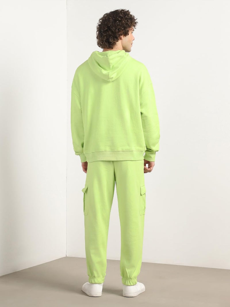 NOBERO Oversized Fit Hoodie and Joggers Set for Men in Cool Matcha - Image 4