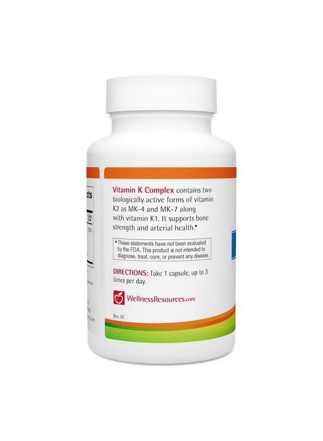 ويلنيس ريسورسز مجمع فيتامين ك من Wellness Resources يحتوي على 600 ميكروجرام من فيتامين ك2 (مثل MK-4 وTrans MK-7) و1000 ميكروجرام من فيتامين ك1 لصحة العظام والقلب (90 كبسولة) - Image 2