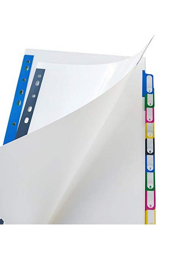 Chris.W A4 Plastic Binder Index Tab Dividers Reinforced 11 Hole Design Fits Most Sizes Of Ring Binder 10 Multicolor Tabs (8 1 4" X 11 1 2")  - Image 3