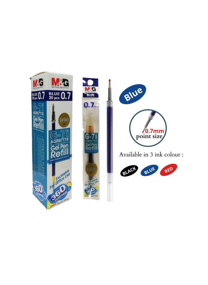 M&G Chenguang GEL PEN REFILL 0.7mm R5 - Blue - 1pcs - No:AGR67T12 - Image 1