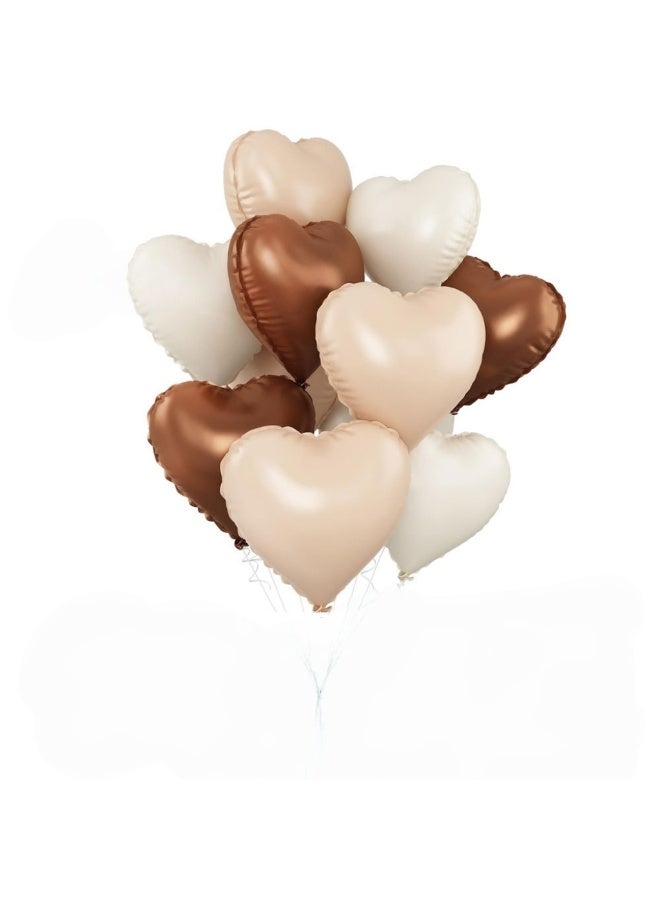 12pcs Multicolor Heart-Shaped Foil Balloons – 18 Inch Balloons for Party Decorations, Weddings, Birthdays & Celebrations - Image 1