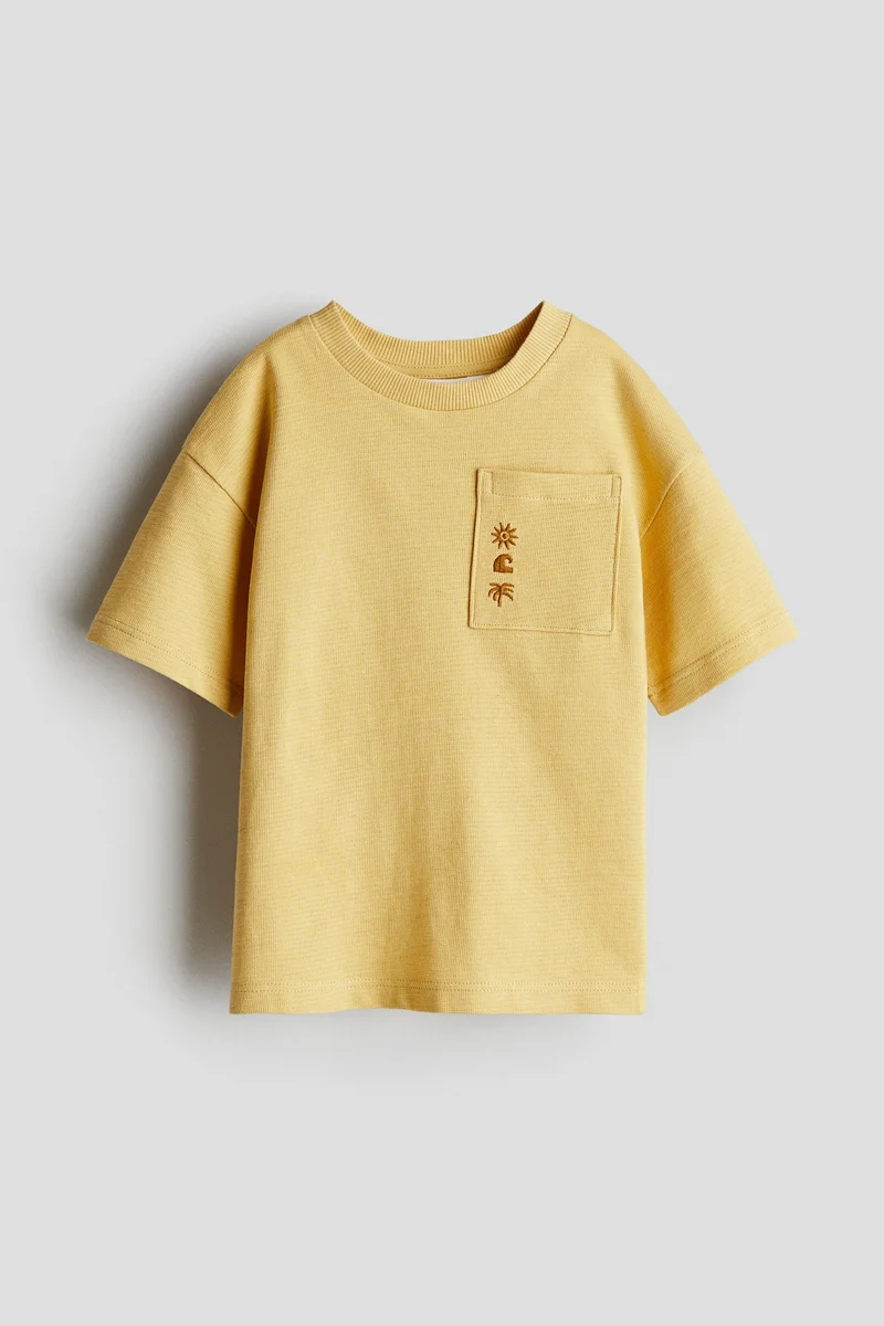 H&M Embroidery-detail cotton T-shirt