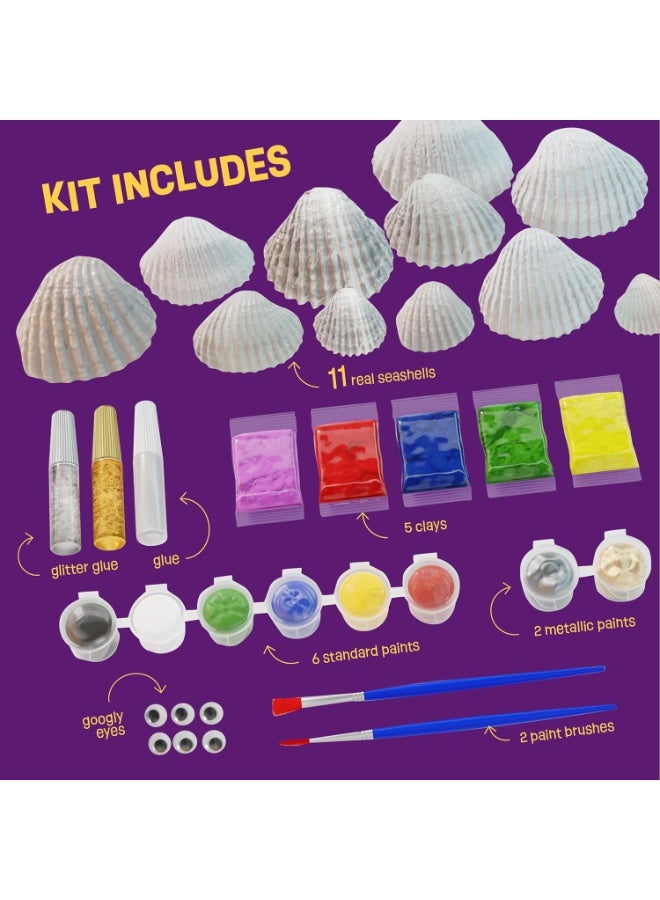 Bukela Kids Sea Shell Painting Kit - Arts & Crafts Gifts for Boys and Girls - Craft Activities Kits - Creative Art Activity Gift Toys for Age 6, 7, 8, 9, 10, 11 & 12 Year Old 3-12 - Image 2