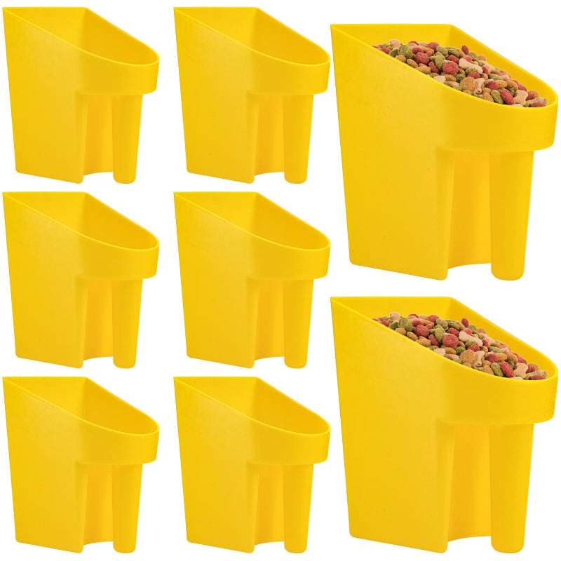 Cedilis 8 Pack Plastic Enclosed Feed Scoop, 2 Quart Heavy Duty Bird Seed Scooper with Handle, Large Scoop for Horse Chicken Goat Livestock Animal Feeding, Stackable, Durable - Image 1