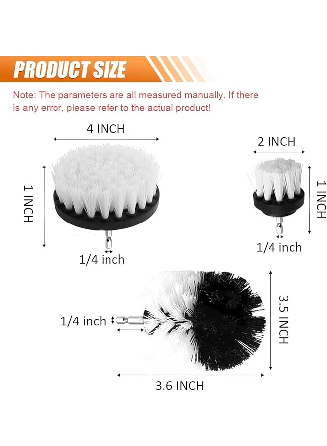 زيريفام مجموعة فرش تنظيف السيارات من 3 قطع، فرشاة تنظيف كهربائية متعددة الأغراض للمثقاب، فرشاة تنظيف العجلات، مجموعة تنظيف الإطارات، سجاد السيارة، الأرضيات، الحمام، الجص، حوض الاستحمام، الدش، البلاط - Image 2