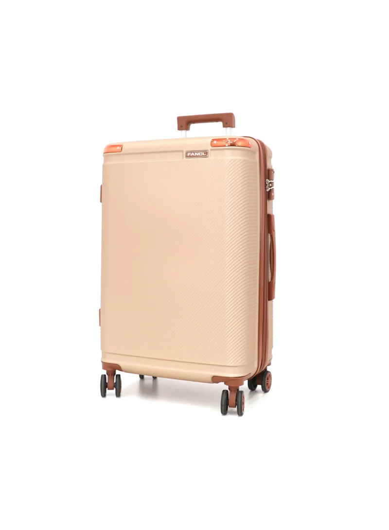 فانكل Hardshell Luggage Double Spinner Trolley Bag 4 Pieces Set,Champagne (BC-14",S-20",M-24",L-28")