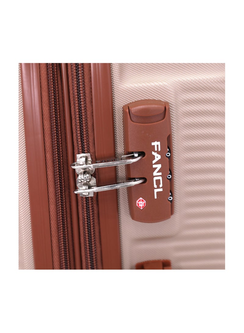 Fancl Hardshell Luggage Double Spinner Trolley Bag 4 Pieces Set,Champagne (BC-14",S-20",M-24",L-28")  - Image 5