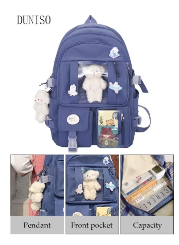 DUNISO Cute - Style Decoration Backpack | Plush Charms, Full of Cuteness - Image 2