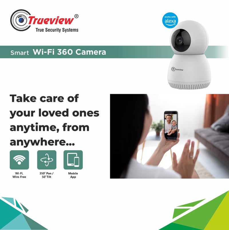 Trueview 3MP Smart CCTV Wifi Home Security Camera 360 View 2 Way Talk Cloud Monitor Detect Supports SD Card Up to 256 GB Night Vision Alexa Ok Google - Image 4