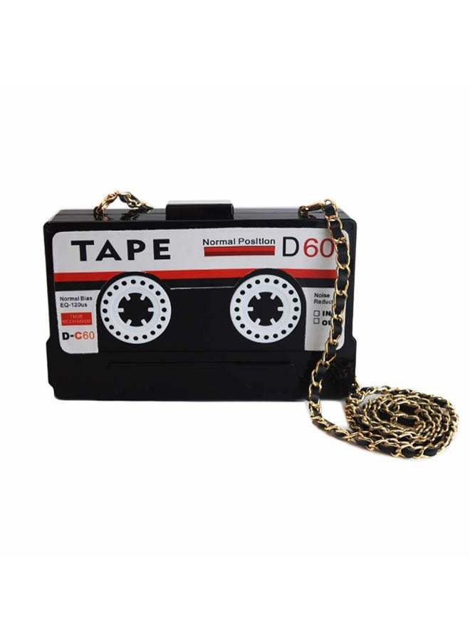 QZUnique Women's Elegant Tape Shaped Shoulder Bag Vintage Style Clutch Handbag Black - Image 1