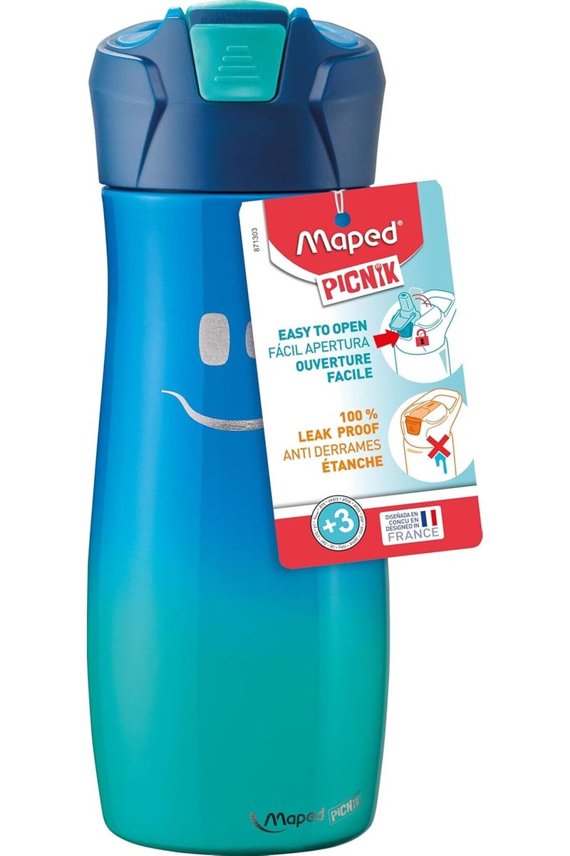 Maped Personalized  Kids Add Your Name Stainless Steel Water Bottle 580ml - Blue - Image 4