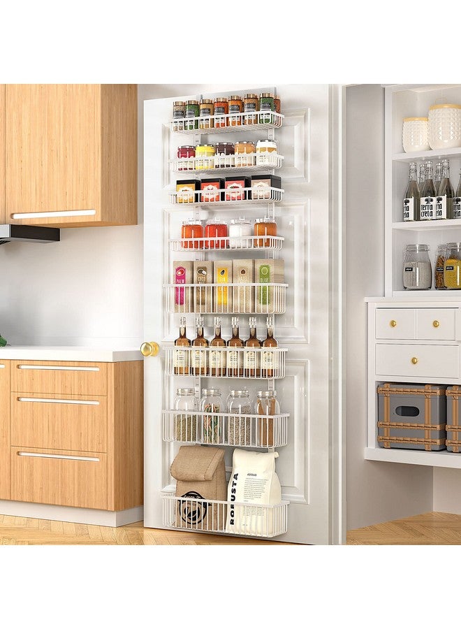Moforoco Moforoco White Over The Door Pantry Organizer, Pantry Organization and Storage, Metal Hanging Spice Rack Shelves Door, Seasoning Shelves, Laundry Room Organization, House and Kitchen Essentials  - Image 1
