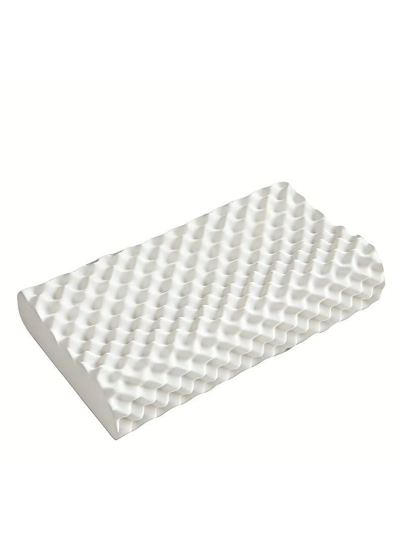 وسادة عنق لاتكس طبيعية نسخة بالغين! لـ 8 سنوات فما فوق، وسادة لاتكس مرنة عالية تنفسية تخفيف الضغط مساعدة النوم، متطابقة مع العنق ومضادة للبكتيريا، وسادة منزل مكتب، 35*55 سم، فردية - Image 1